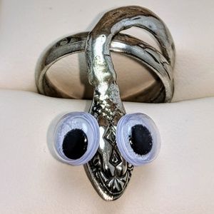 Vintage Alpaca Silver Snake Ring Adjustable size 8